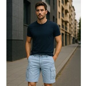 Vintage Levi Strauss &‎ Co. Cargo Shorts Relaxed Fit Utility Blue Mens Size 36